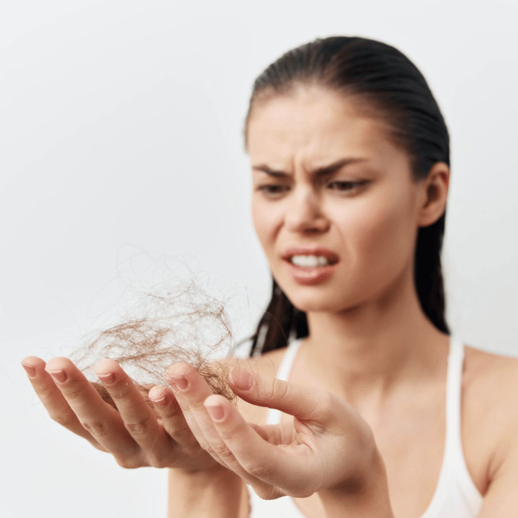 lady frustrated about her hair