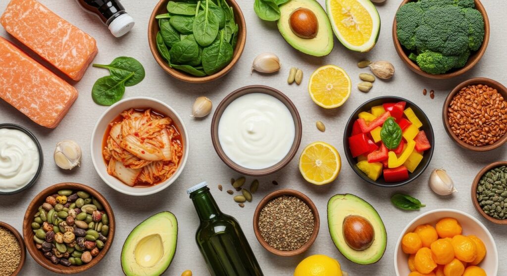 flat lay, healthy eating, balanced diet, nutrition, wellness, fresh ingredients